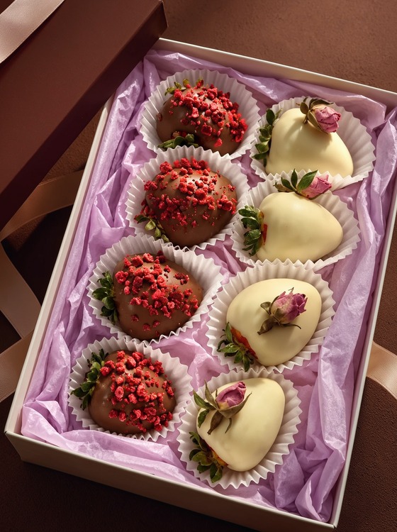 Gift box of chocolate-covered strawberries